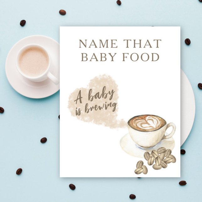 Poster Baby shower café: jeu sur la nourriture pour bébé (Créateur téléchargé)