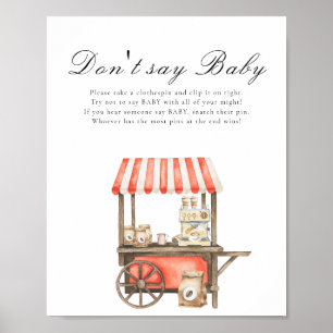 Poster Baby shower café - Ne dites pas bébé