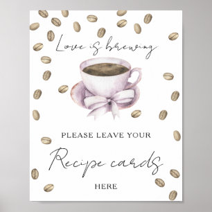 Poster Baby shower café Votre carte de recette ici