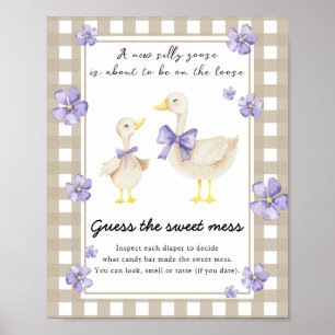 Poster Baby shower canard - Devinez le doux désordre