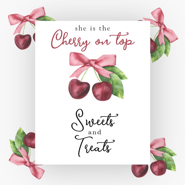 Poster Baby shower Cerisier Sucres et friandises (Créateur téléchargé)