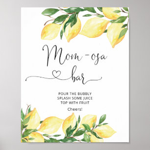 Poster Baby shower citron - aquarelle - Panneau de la bar