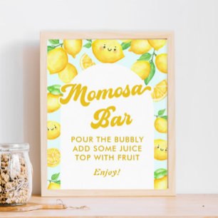 Poster Baby shower citron Momosa Bar