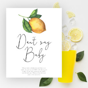 Poster Baby shower citrons Ne dis pas bébé