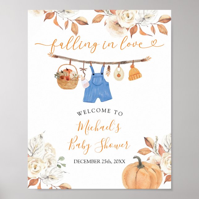 Poster Baby shower Citrouille de  d'accueil (Devant)