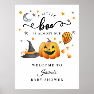 Poster Baby shower Citrouille de Little Boo Halloween Bie