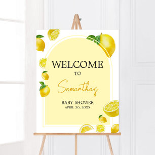 Poster Baby shower Citrus Lemon Bienvenue