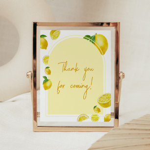 Poster Baby shower Citrus Lemon Merci pour venir