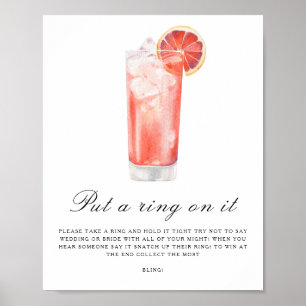Poster Baby shower citrus - Mettez un anneau sur le jeu