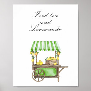 Poster Baby shower citrus - Thé glacé & Limonade