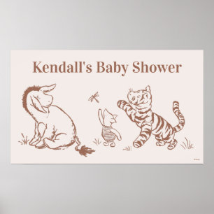 Poster Baby shower classique Pooh & Pals