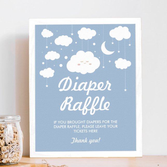Poster Baby shower Cloud bleu Refroidisseur Jeu (Créateur téléchargé)