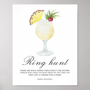 Poster Baby shower cocktail - Jeu de chasse à l'anneau