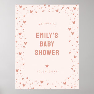 Poster Baby shower Confetti de la souris rose Minnie