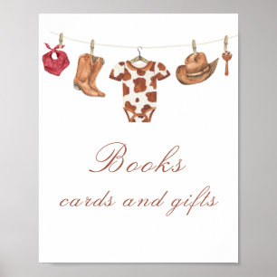Poster Baby-shower cow-boy - livres, cartes et cadeaux