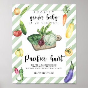 Poster baby shower cultivé localement - chasse à la pacif