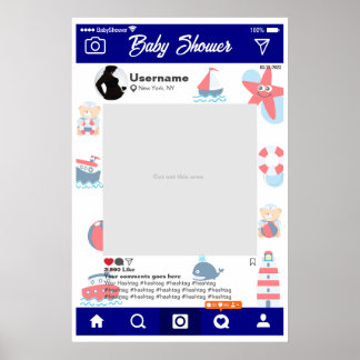 Poster Baby shower Custom Selfie Frame Marino