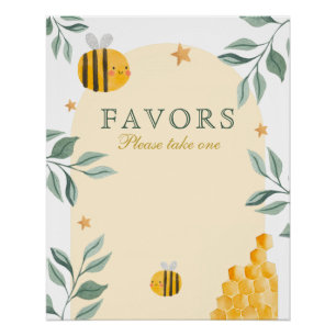 Poster Baby shower d'abeilles :