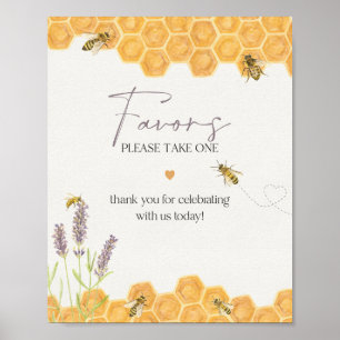 Poster baby shower d'abeilles miel faveurs signe