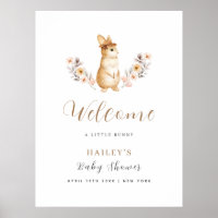 Baby shower d'accueil Neutral Bunny Fleur sauvage