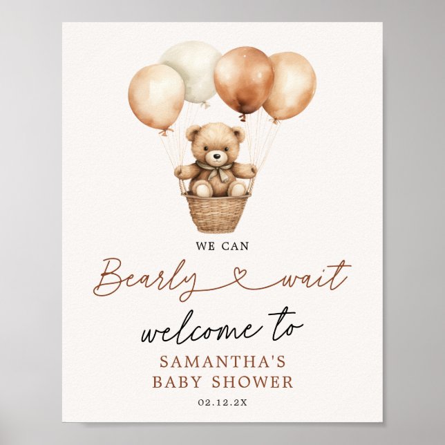Poster Baby shower d'accueil neutre entre les sexes chez  (Devant)