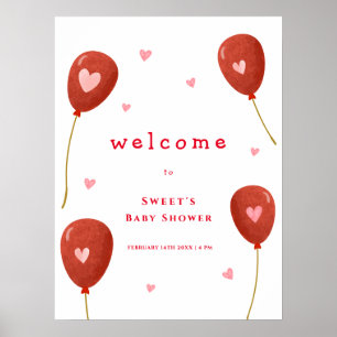 Poster Baby shower d'accueil petit amoureux