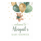 Baby shower d'accueil vert Teddy Bear Sage