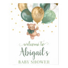 Baby shower d'accueil vert Teddy Bear Sage