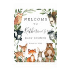 Baby shower d'Affiche de bienvenue des animaux de 