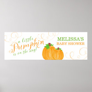 Poster Baby shower d'automne de Little Citrouille