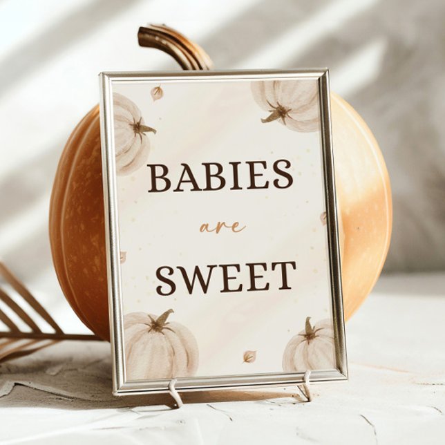 Poster Baby shower D'Automne Les Bébés Sont Doux (Créateur téléchargé)