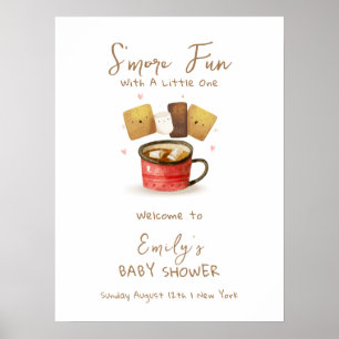 Poster Baby shower d'automne Neutre sur le genre S'more F