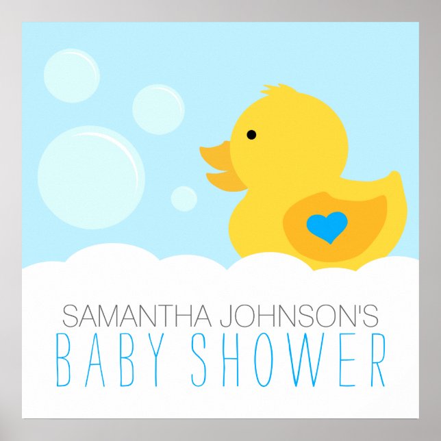 Poster Baby shower de bain en caoutchouc Ducky Bubble Boy (Devant)