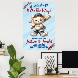 Poster Baby shower de baseball