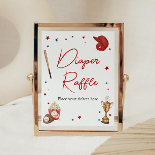 Poster Baby shower de baseball Déchets Raffle
