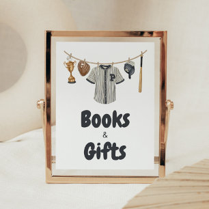 Poster Baby shower de baseball Little Slugger Livres et c