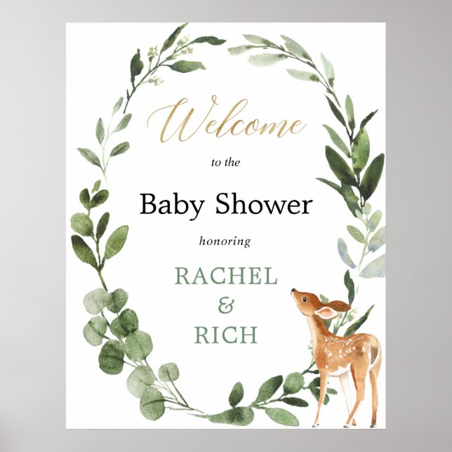 Poster Baby shower de bienvenue neutre pour le sexe du ce (Devant)
