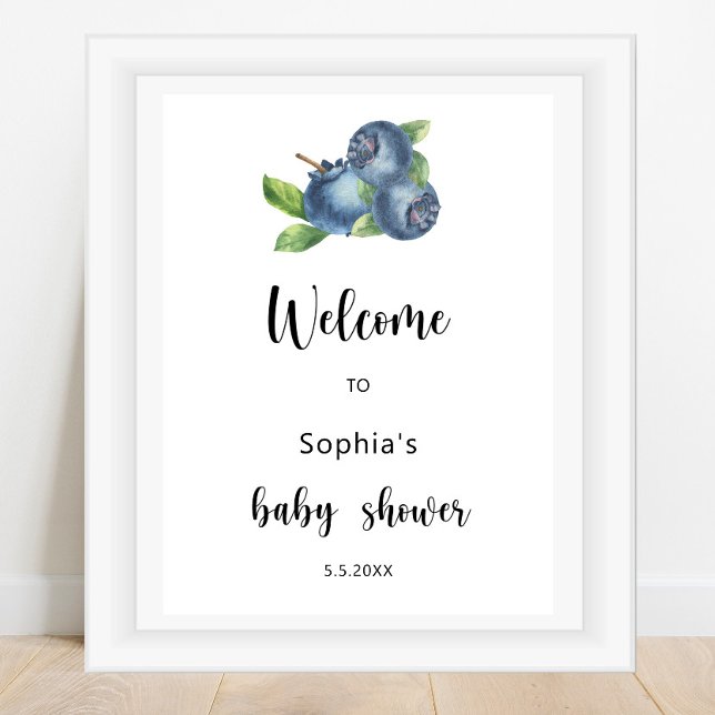 Poster Baby shower de bleuets (Créateur téléchargé)