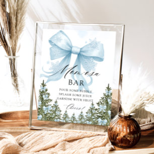 Poster Baby shower de boue bleu hiver Maman-osa Bar