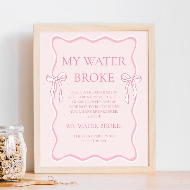 Poster Baby shower de boue rose My Water Broke Jeu (Créateur téléchargé)