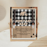 Baby shower de bûcheron à plaid rustique Ne pas di