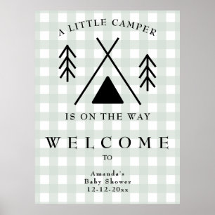 Poster Baby shower de camping de bienvenue