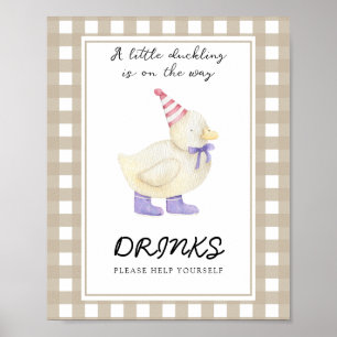 Poster Baby shower de canard - Boissons vous aider