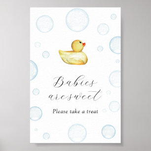Poster Baby shower de canard en caoutchouc Les bébés sont