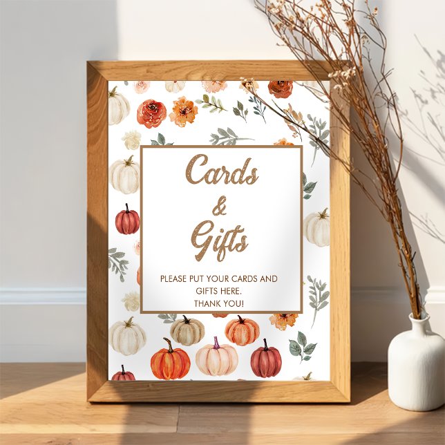 Poster Baby shower de cartes et cadeaux Citrouilles d'aut (Créateur téléchargé)
