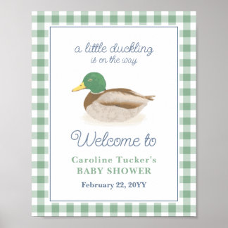 Poster Baby shower de chasse au canard de Mallard Bienven