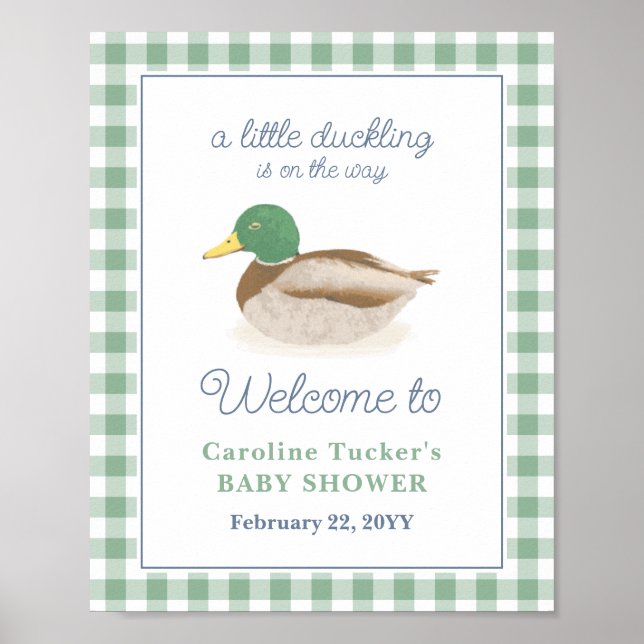 Poster Baby shower de chasse au canard de Mallard Bienven (Devant)