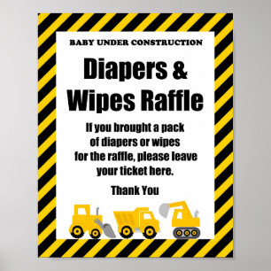Poster Baby shower de construction