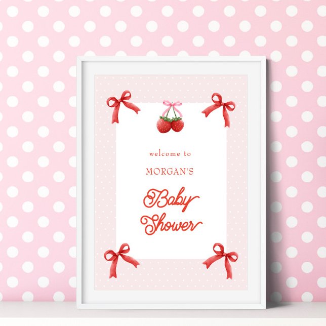 Poster Baby shower de coquette rose pâle Berry (Créateur téléchargé)
