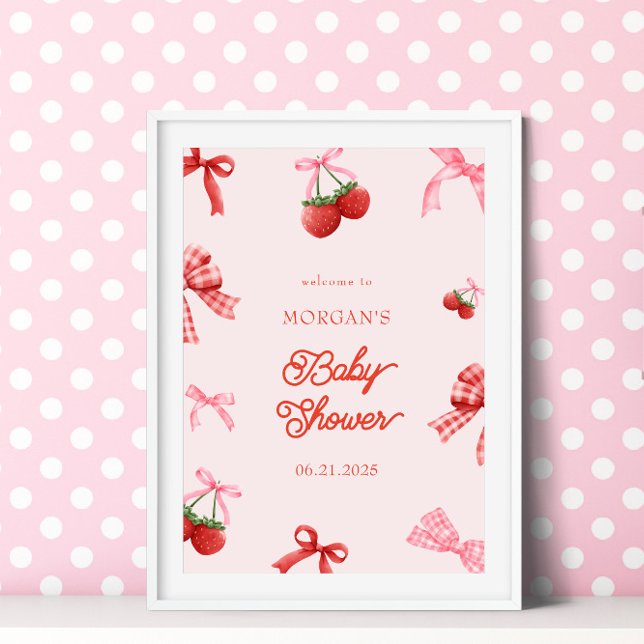 Poster Baby shower de coquette rose pâle Berry (Créateur téléchargé)